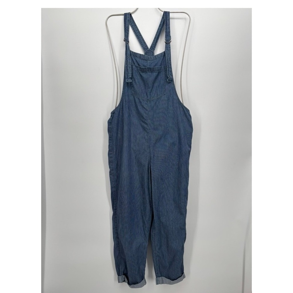 Aerie Overalls Women S Blue Pinstripe Cotton Denim Casual Boho Jumpsuit